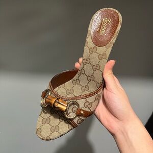2000’s Gucci Women's Brown Monogram Mules